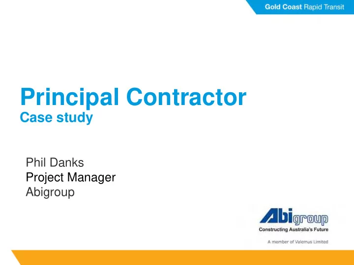principal contractor