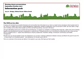 Information pack Area 8  Bridge, Clifton North, Clifton South  The NCH service offer  Creating