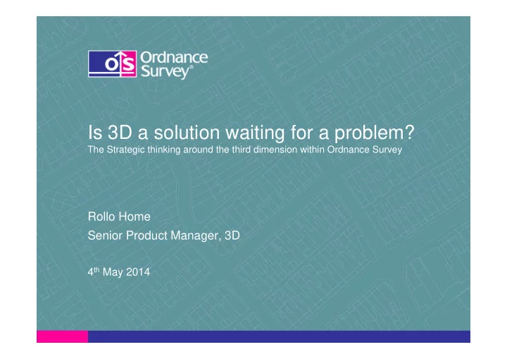 is 3d a solution waiting for a problem