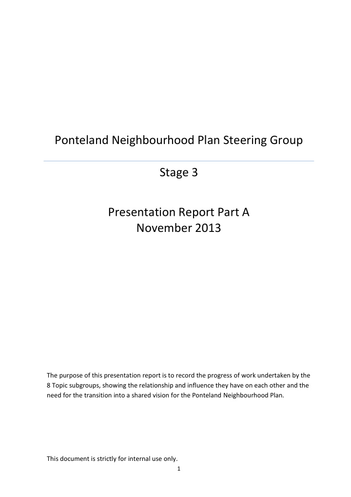 ponteland neighbourhood plan steering group