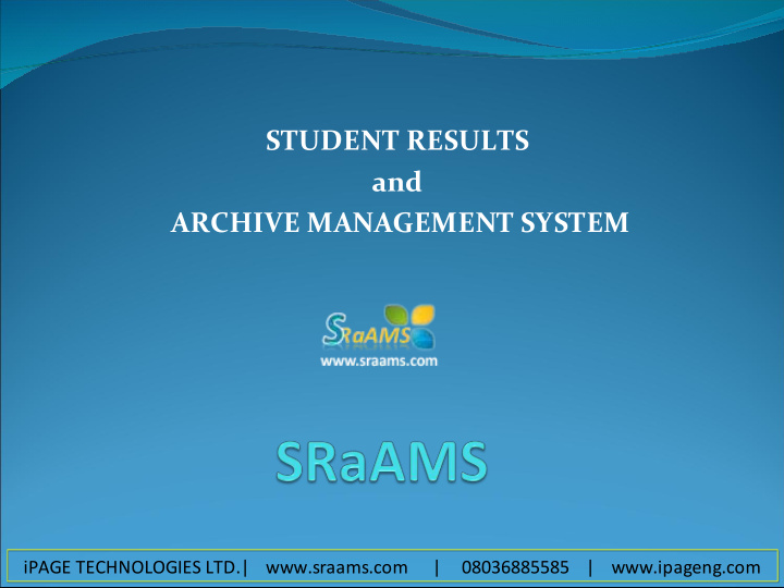 student results and archive management system