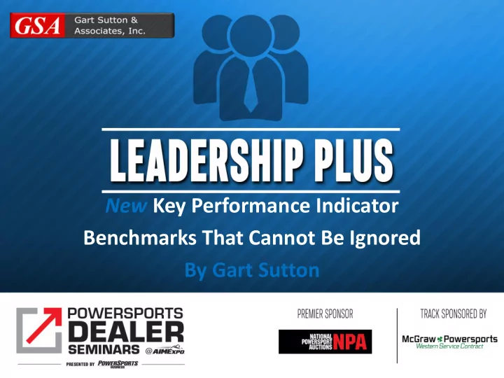 new key performance indicator benchmarks that cannot be