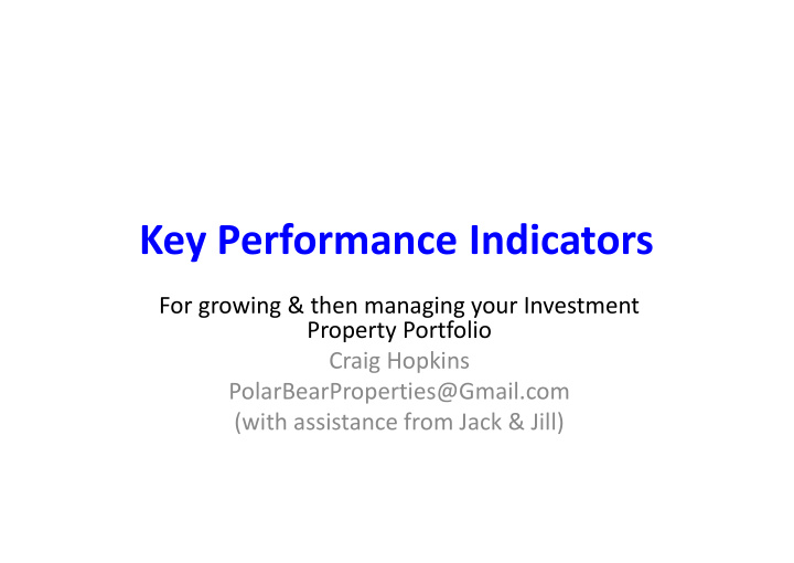 key performance indicators