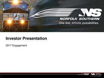 Investor Presentation  2017 Engagement  1  Forward-Looking Statements  Certain statements in this