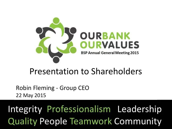 presentation to shareholders