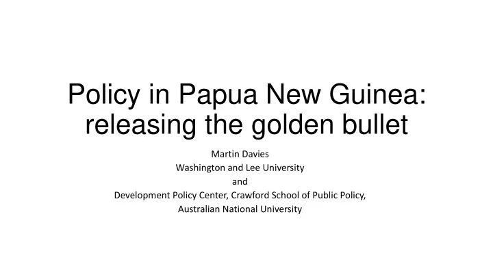 policy in papua new guinea
