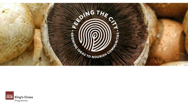 feeding the city is a 1 year long incubation programme