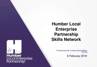 Humber Local  Enterprise  Partnership  Skills Network  The Business Hub, Freeman Street Market,