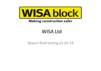 WISA  Ltd    Report  final  tes3ng  22.05.14      How  it