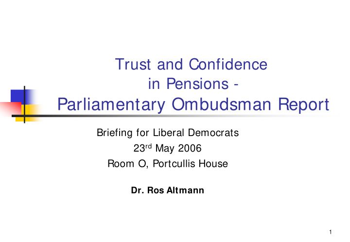 parliamentary ombudsman report