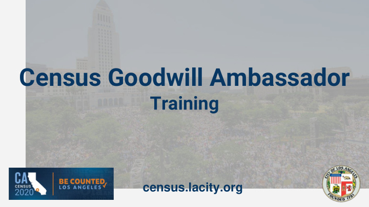 census goodwill ambassador