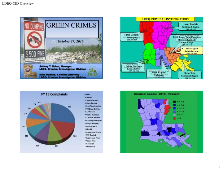 green crimes littering on