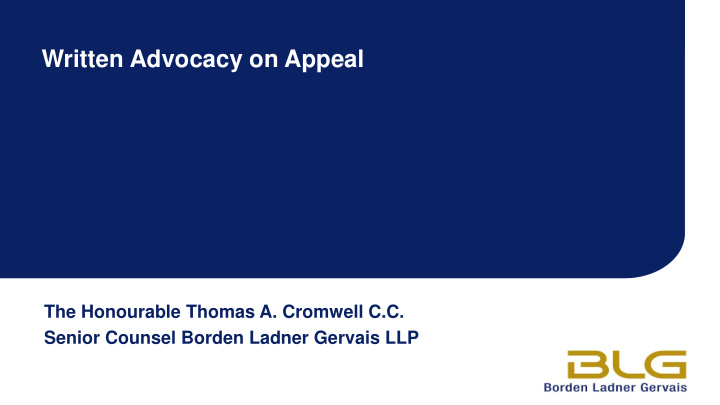 written advocacy on appeal