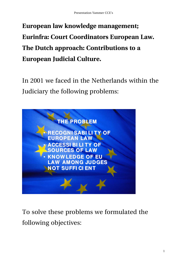 european law knowledge management eurinfra court