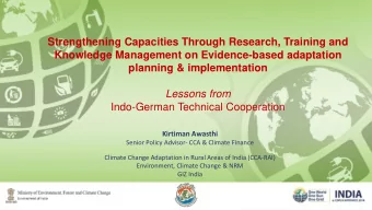 Knowledge Management on Evidence-based adaptation  planning &amp; implementation  Lessons from