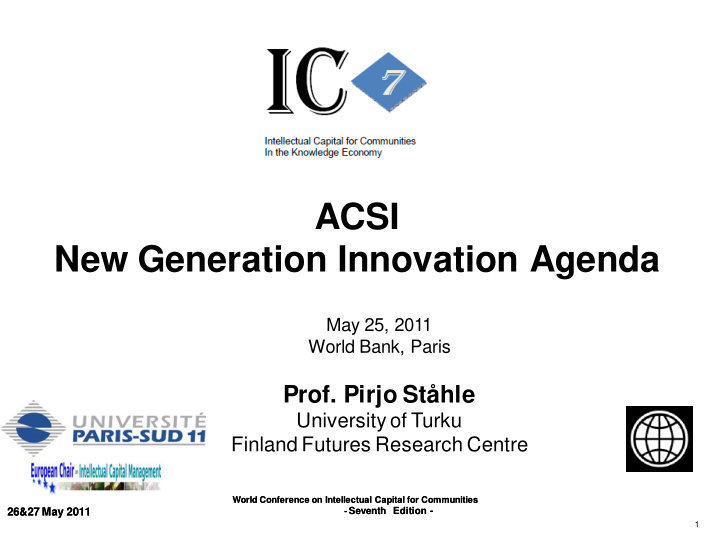 acsi new generation innovation agenda