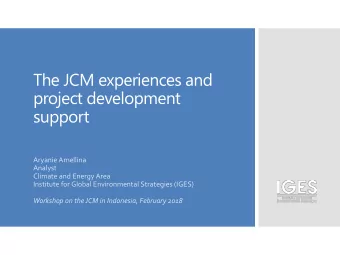 support  Aryanie Amellina  Analyst  Climate and Energy Area  Institute for Global Environmental