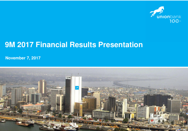 9m 2017 financial results presentation