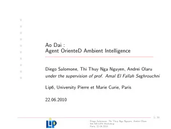 Ao Dai :    Agent OrienteD Ambient Intelligence