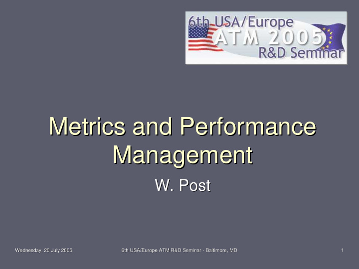 metrics and performance metrics and performance