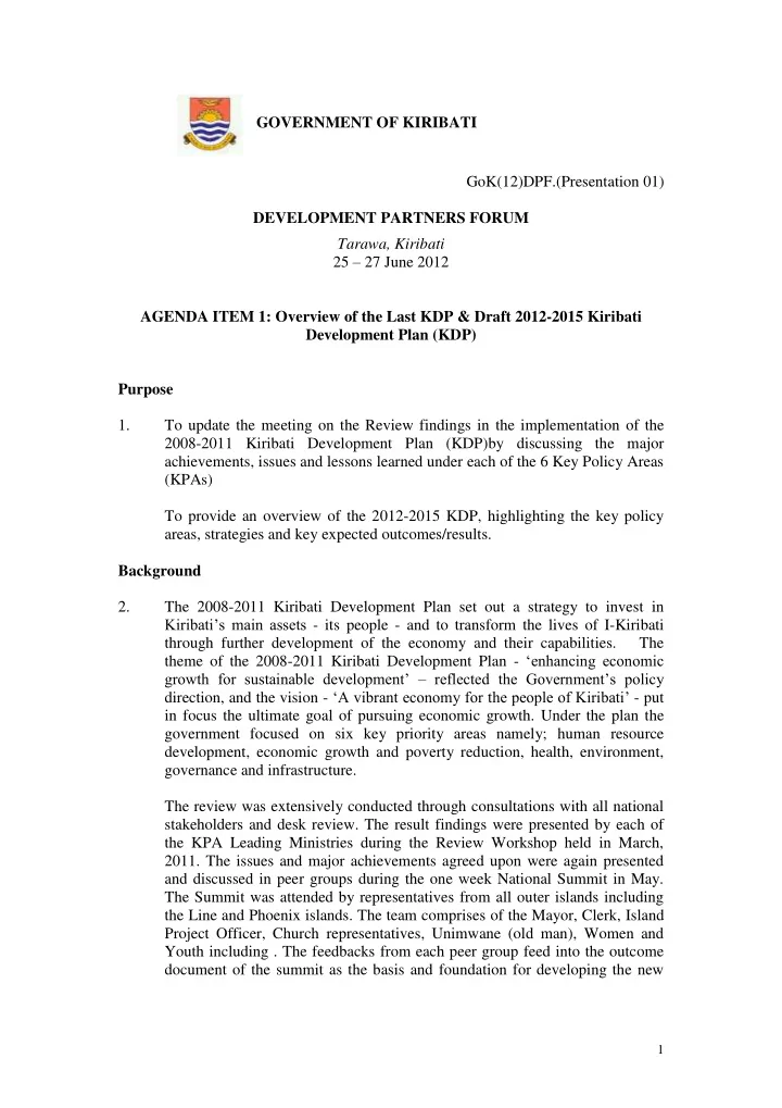 government of kiribati gok 12 dpf presentation 01