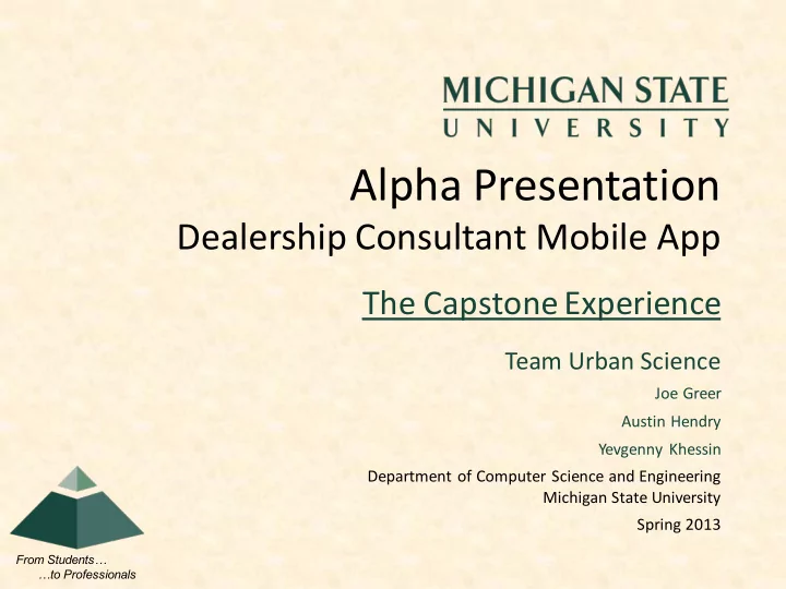alpha presentation