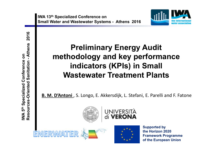 preliminary energy audit methodology and key performance