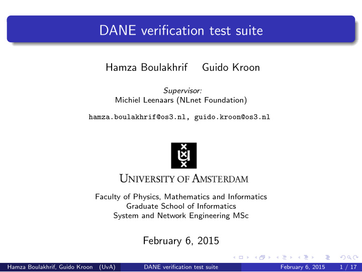 dane verification test suite