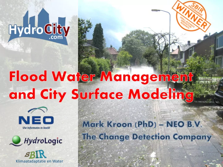 klimaatadaptatie en water floods by excessive rainfall