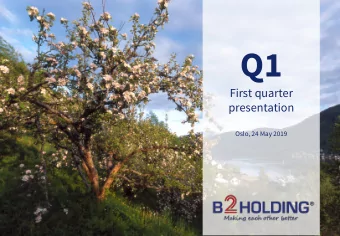 Q1  First quarter  presentation  Oslo, 24 May 2019  Key highlights Q1 2019  Volume  Revenues