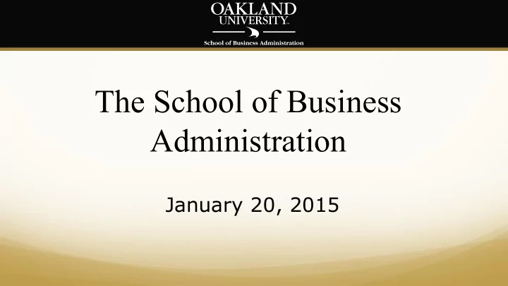 the school of business administration