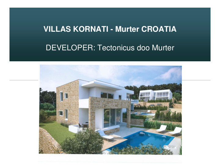 villas kornati murter croatia developer tectonicus doo