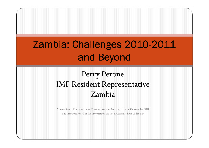 zambia zambia challenges 2010 challenges 2010 2011 2011