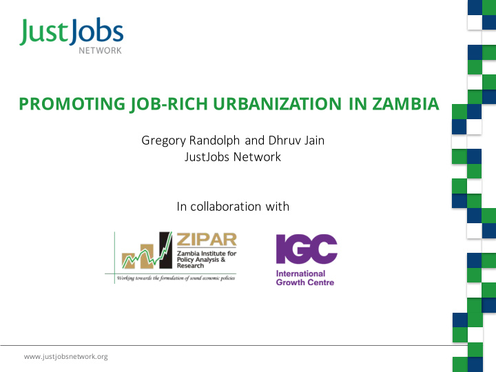 promoting job rich urbanization in zambia