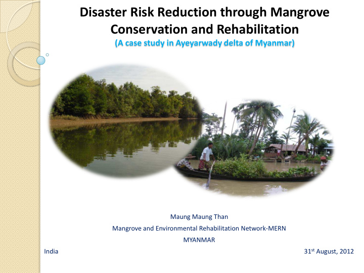 disaster risk reduction through mangrove conservation and