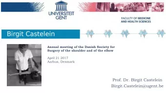 Prof. Dr. Birgit Castelein  Birgit.Castelein@ugent.be  PhD:  Analysis of recruitment of the