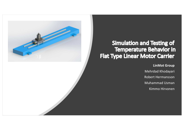 si simulation and testing of of te temperature behavior