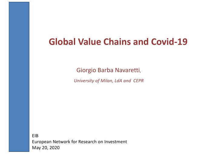 global value chains and covid 19