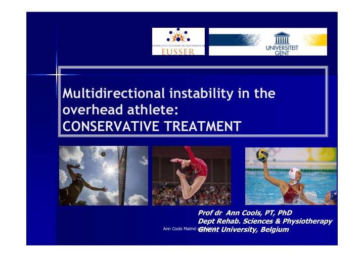 multidirectional instability in the overhead athlete