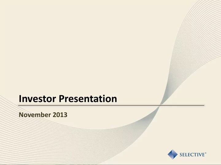 investor presentation