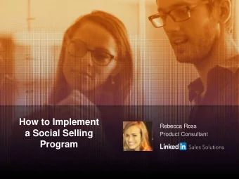 How to Implement  Rebecca Ross  a Social Selling  Product Consultant  Program  Agenda  Social