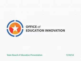 State Board of Education Presentation                                               7/19/13  Agenda
