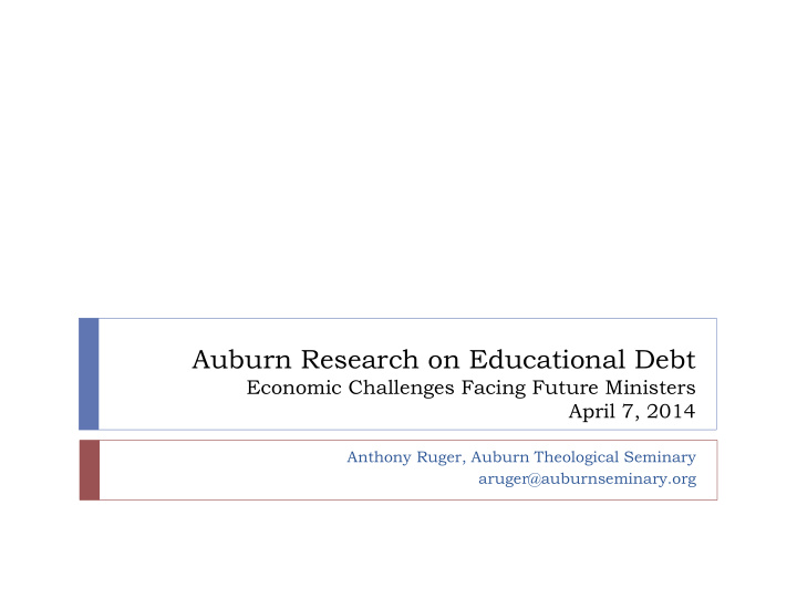 auburn research on educational debt