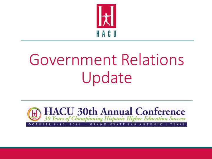 government relations update agenda