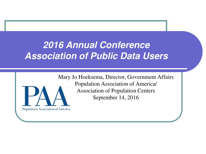 2016 annual conference association of public data users