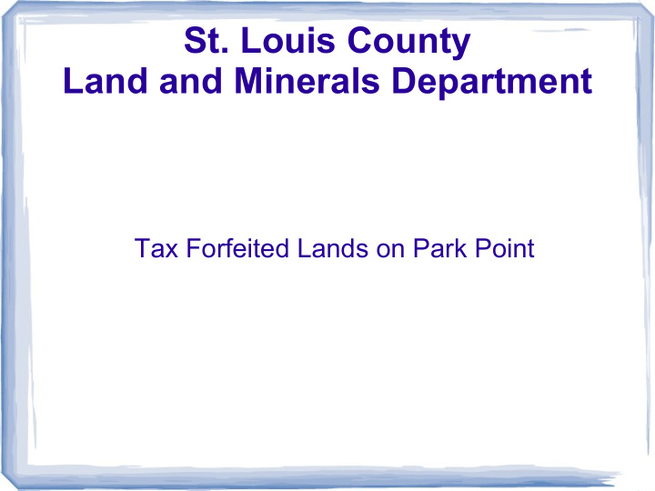 st louis county land and minerals department