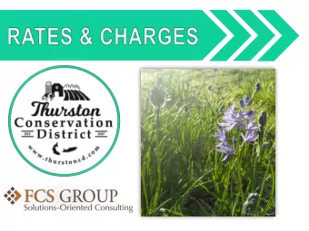 THURSTON CONSERVATION DISTRICT  Our vision is to create healthy, functioning ecosystems in Thurston