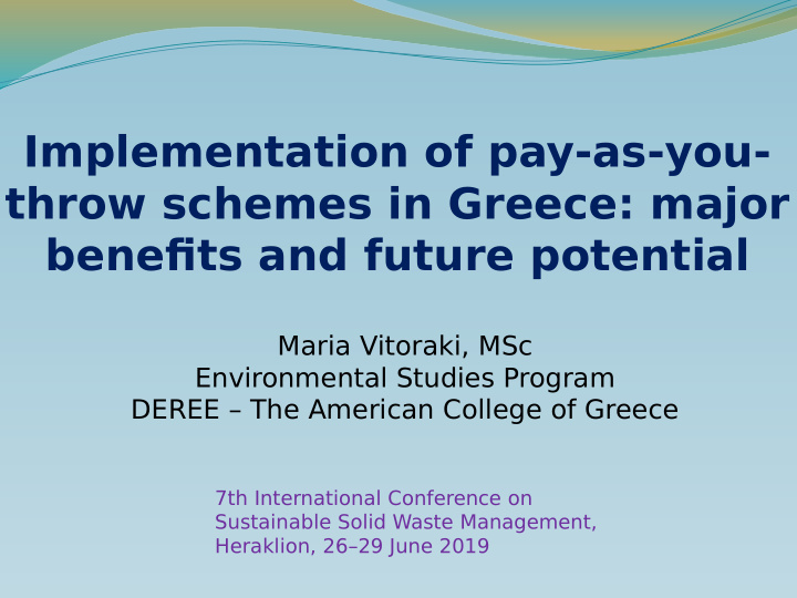 implementation of pay as you throw schemes in greece