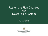 retirement plan changes and new online system