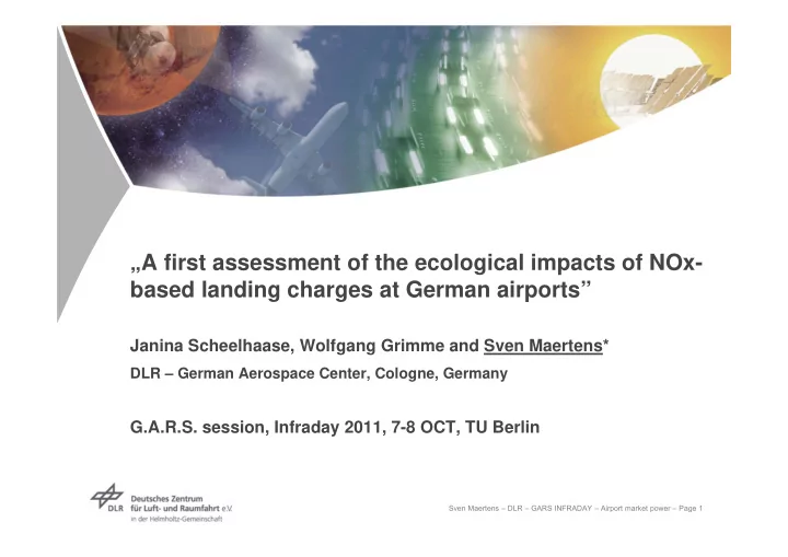 a first assessment of the ecological impacts of nox based